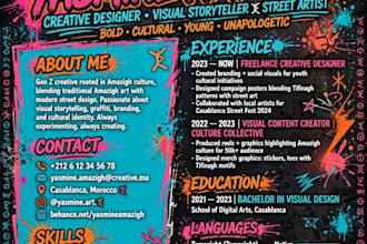 design luxury amazigh cv resume tifinagh arabic english ats