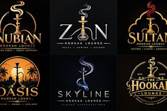 design a professional shisha, lounge, bar, or tobacco hookah logo