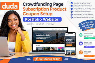 duda crowdfunding page subscription product coupon setup portfolio website