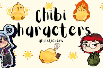draw custom chibi character art and stickers