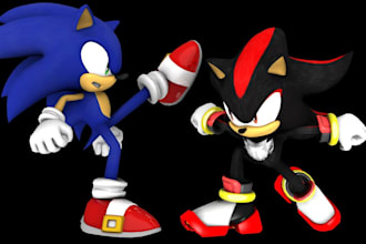 create custom sonic characters, 3d models and game assets