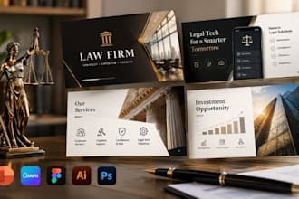 design law firm, legal tech pitch deck, attorney profile, compliance proposal