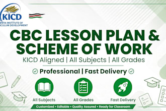 create professional scheme of work lesson plan and teaching materials