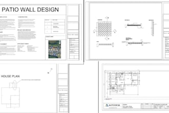 draw adu, garage conversion, patio cover and city permit plans in autocad