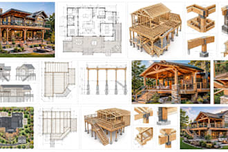draw structural framing 2d floor plan for residential permit deck porch permit
