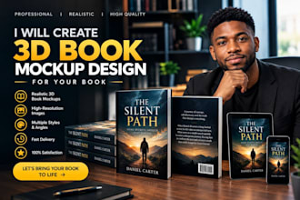 create professional 3d book mockup design for your book