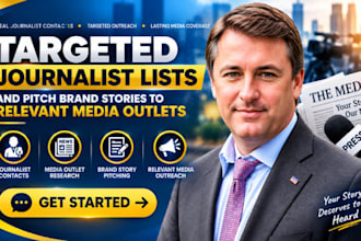 build targeted journalist lists and pitch brand stories to relevant media outlet