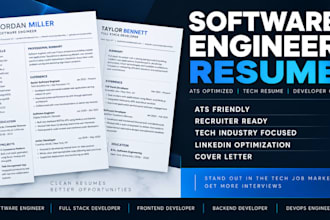 write revamp software engineer resume tech  developer cv ats resume rewrite