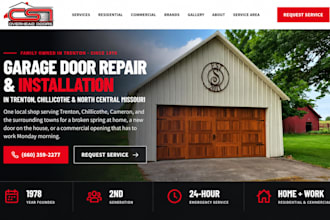 design wix garage door repair website installation service contractor website
