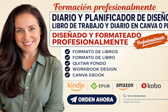 diario y planificador de diseño, libro de trabajo y diario en canva o PDF