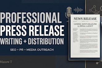 write and distribute a professional SEO press release for your brand or music