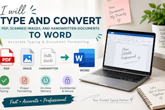 type and convert PDF, scanned images, and handwritten documents to word