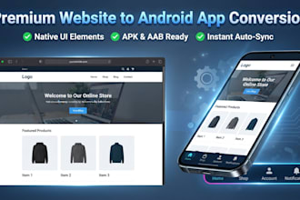 convert your website into a native android app with bottom navigation and apk
