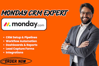 setup monday crm, sales pipeline, monday crm automation, workflow and dashboards