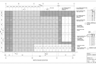 draft facade panel layout, cladding and fabrication drawing