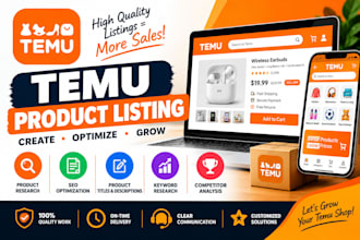 create and optimize temu product listings
