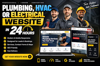 build your plumbing, hvac, or electrical website in 24hours