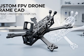 design custom fpv drone frame quadcopter cad for 3d printing