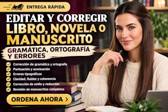editar y corregir libro, novela o manuscrito gramática, ortografía y errores