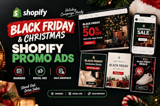design black friday christmas holiday promotional ads for shopify stores