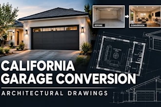 create california garage conversion architectural drawing