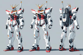 making anime,, and robot ,fan art illustration
