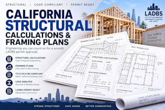 design california structural calculations and framing plans