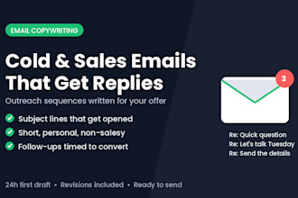 write a cold email or sales email sequence that gets replies