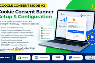 setup google consent mode v2, cookie consent banner and GTM