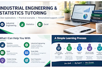 tutor you in industrial engineering, statistics and excel