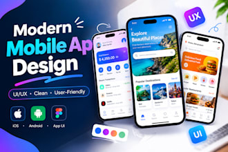 design a modern mobile app UI UX