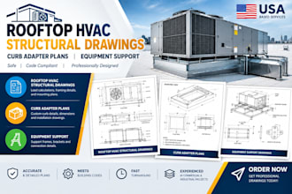 rooftop hvac structural drawings, curb adapter plans,