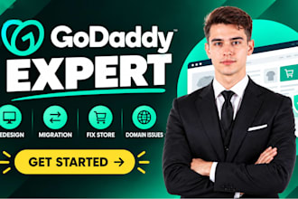 be your godaddy expert for godaddy redesign, migration fix store, domain issues