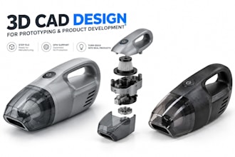 design plastic products and components in 3d cad for prototyping and production
