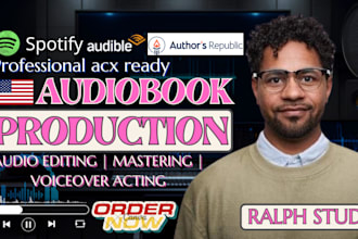 narrate fiction novel audiobook, edit male audiobook voice over for acx spotify