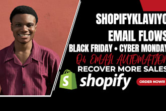 setup shopify klaviyo email flows for black friday cyber monday and holiday sale