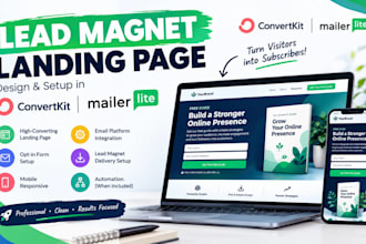 design a lead magnet landingpage on convertkit mailerlite
