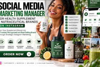 social media marketing manager for health supplement nutraceutical in instagram