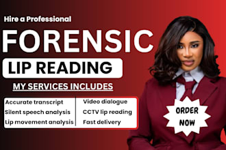 provide lip reading service and transcription for non audio and unclear videos