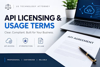 draft API licensing and usage terms as a US technology attorney
