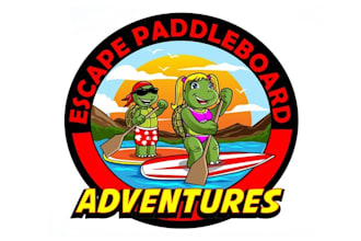 design escape paddle board adventures service logo