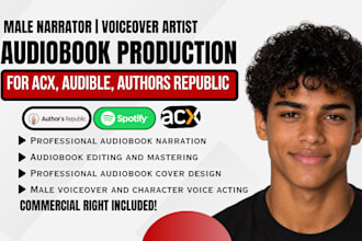 be your spotify audiobook narrator, fiction novel, male voice for amazon acx