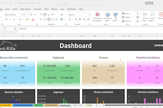 create automated excel models, dashboards, and data structures