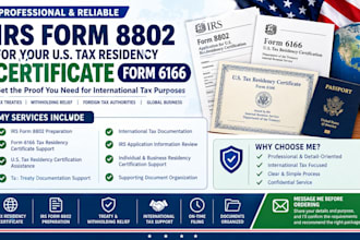 file irs form 8802 for your US tax residency certificate form 6166 tax