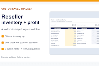 customize an excel inventory and profit tracker for your resale business