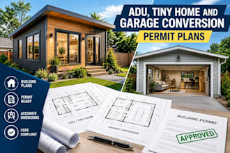 design adu, tiny home and garage conversion permit plans
