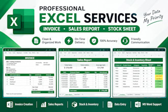 create excel invoices, sales reports and stock sheets