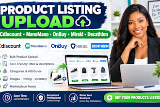 add products on cdiscount manomano onbuy mirakl decathlon product listing upload