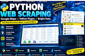 do python web scraping, google maps, yellow pages and bright data scraping