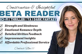 be a dystopian dark fantasy beta reader scifi psychological thriller beta reader